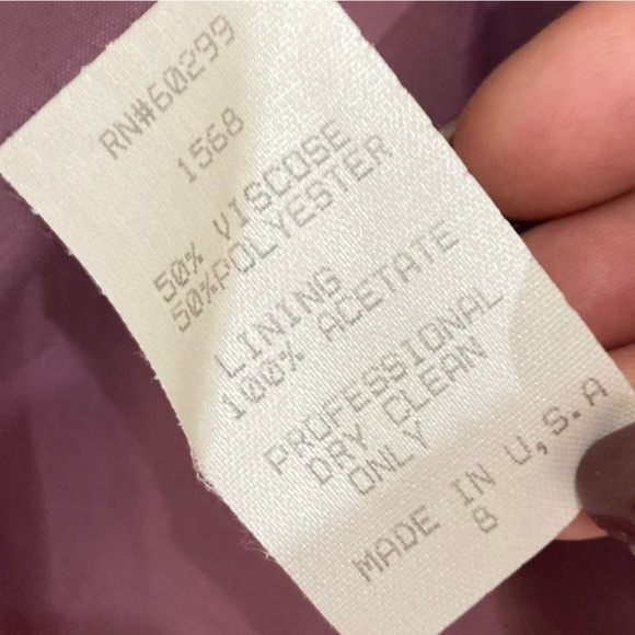 Vintage 90’s Chetta B lined lavender crew neck 3/4 sleeve trimmed mink sz 8 - Picture 10 of 10